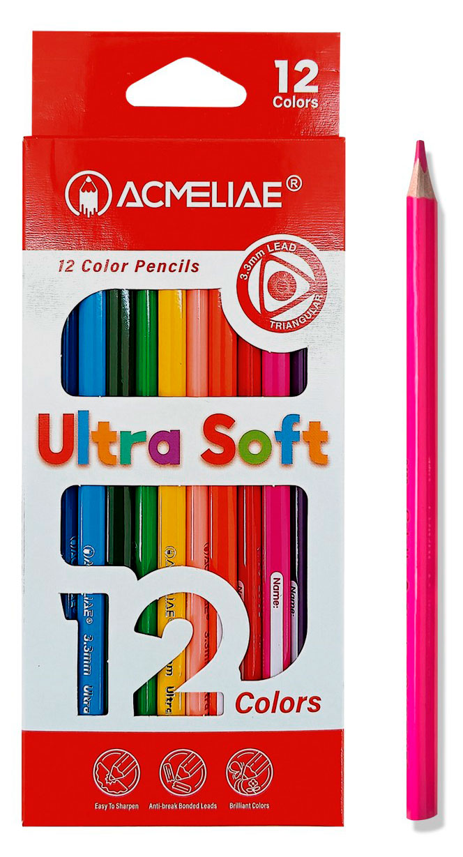 

Набор цветных карандашей ACMELIAE Ultra Soft, 12 цветов