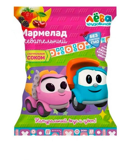 

Мармелад жевательный Грузовичок Лёва манго ежевика вишня клубника, 30 г