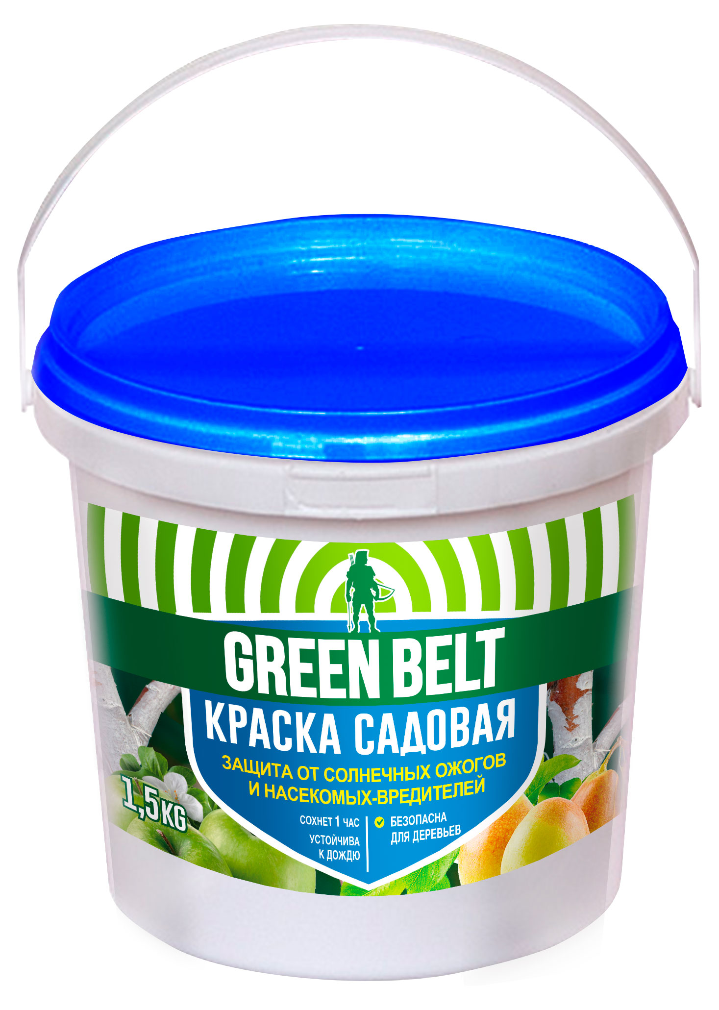 

Краска садовая GREEN BELT защита от солнечных ожогов и насекомых-вредителей, 1,5 кг