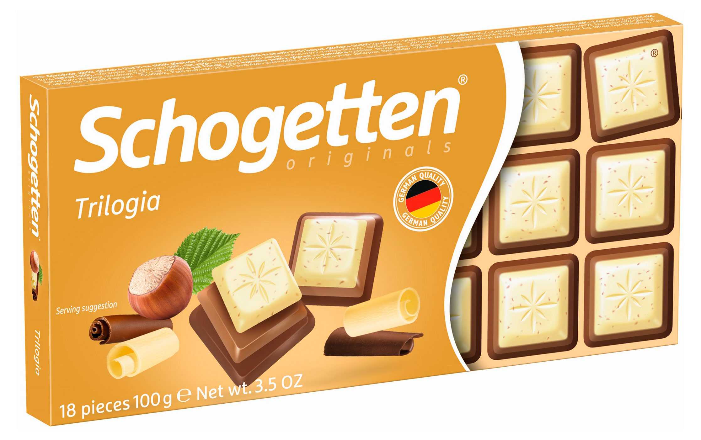 

Шоколад Schogetten Trilogia тёмный молочный и белый, 100 г