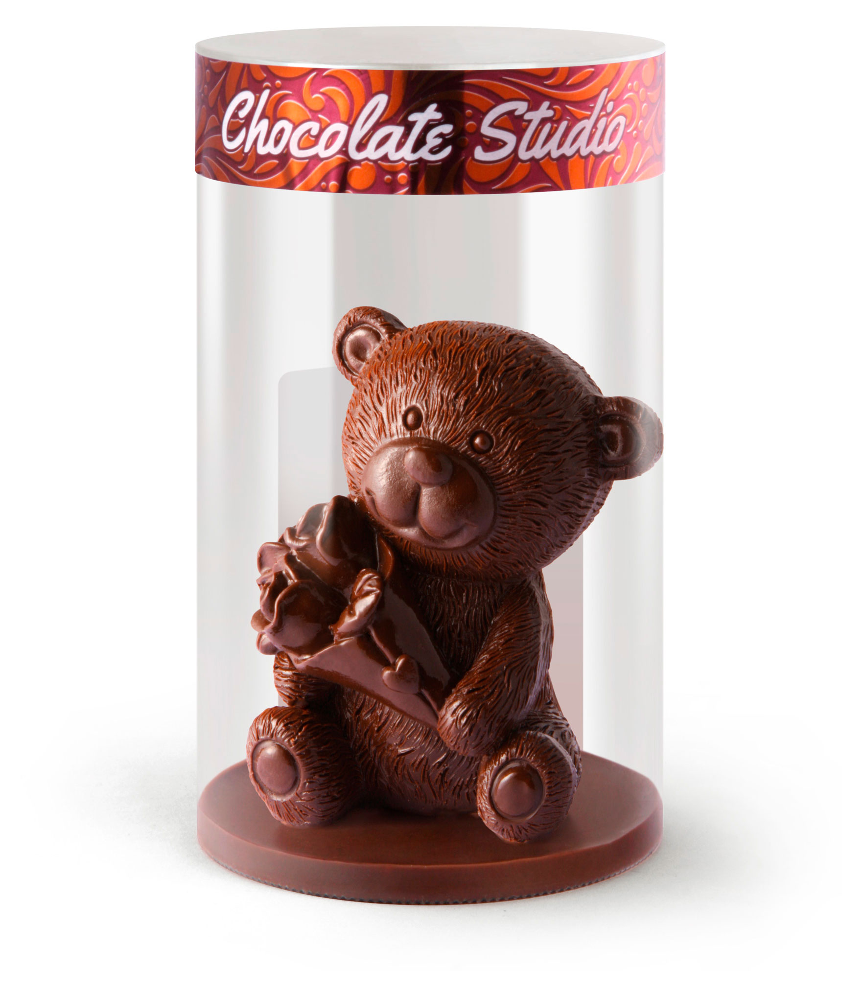 

Шоколадная фигурка Chocolate Studio Мишка с букетом, 95 г