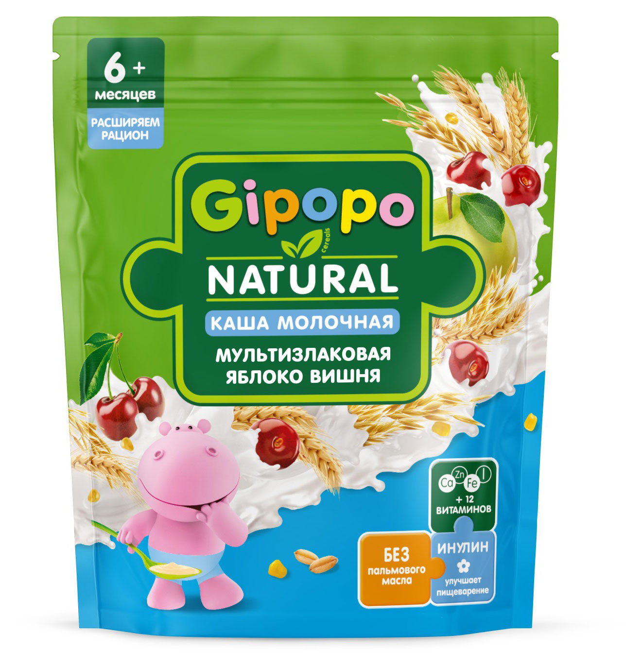 

Каша сухая молочная детская Gipopo мультизлаковая яблоко вишня с 6 мес., 170 г
