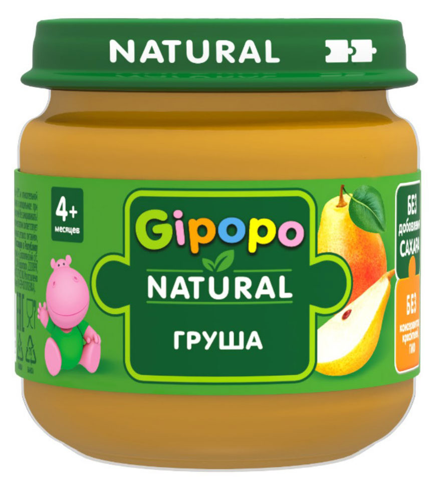 Изображение товара Пюре фруктовое детское Gipopo из груши с 4 мес., 80 г