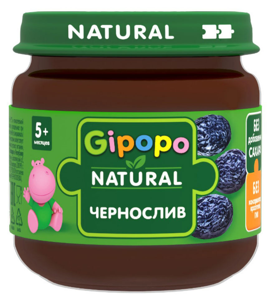 

Пюре фруктовое детское Gipopo из чернослива с 5 мес., 80 г