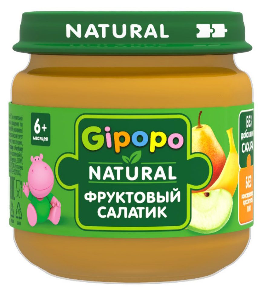

Пюре фруктовое детское Gipopo Фруктовый салатик с 6 мес., 80 г