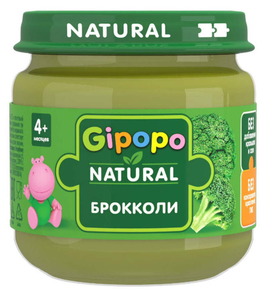 

Пюре овощное детское Gipopo Брокколи с 4 мес., 80 г