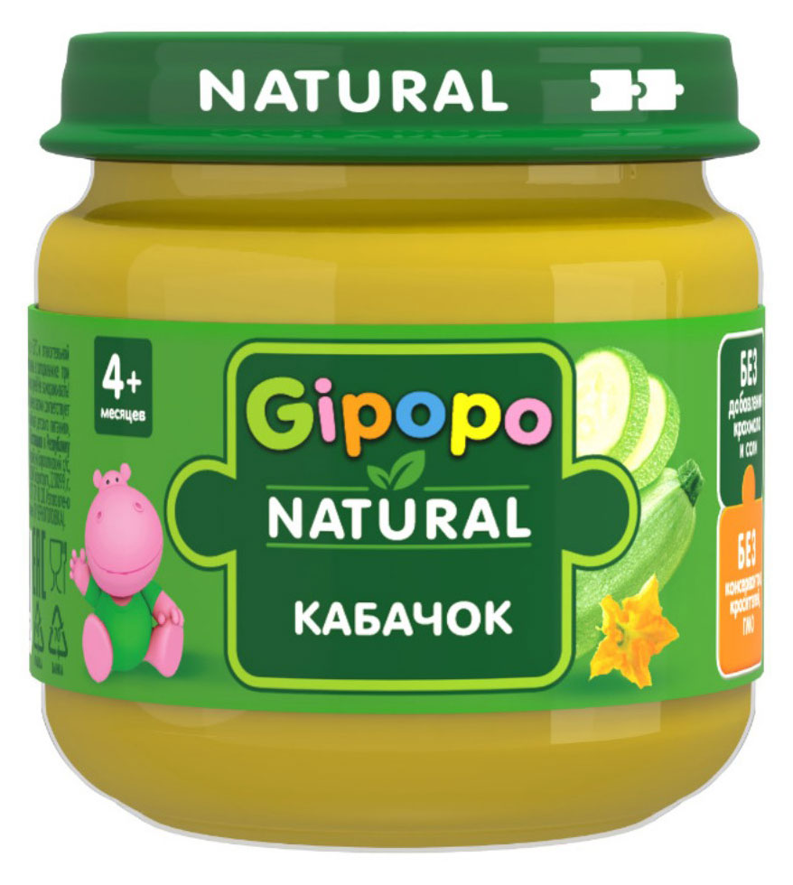 

Пюре овощное детское Gipopo Кабачок с 4 мес., 80 г
