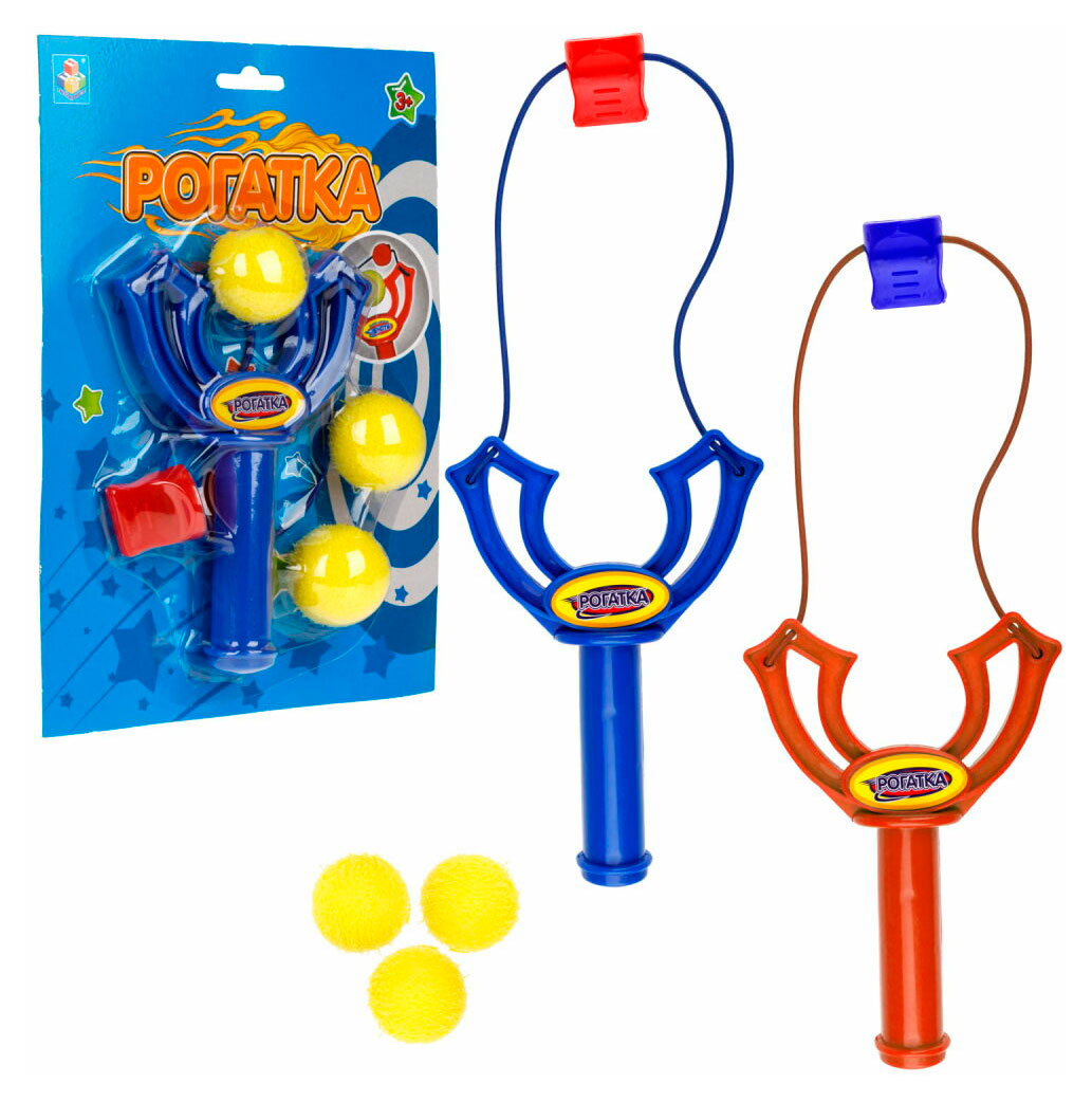 

Игрушка рогатка 1TOY с 3 шариками, 1 шт в ассортименте