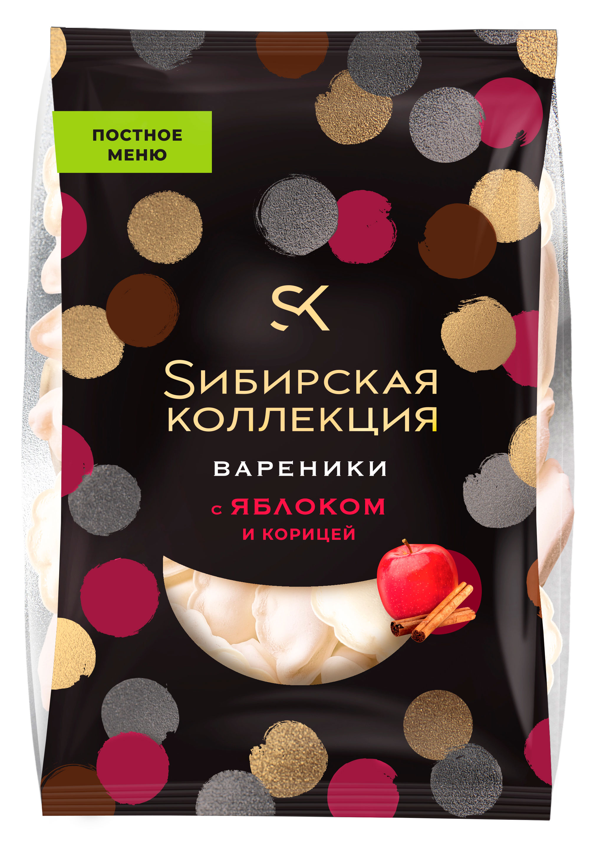 

Вареники сладкие Sибирская Коллекция постные с яблоком и корицей замороженные, 500 г