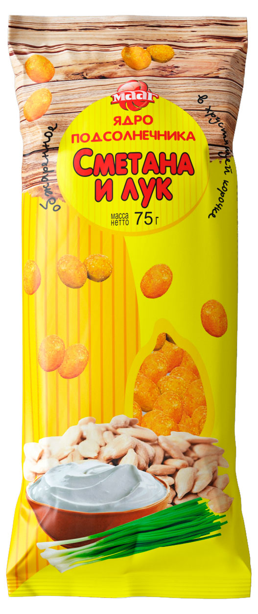 

Семечки подсолнечника МААГ Ядро сметана и лук, 75 г
