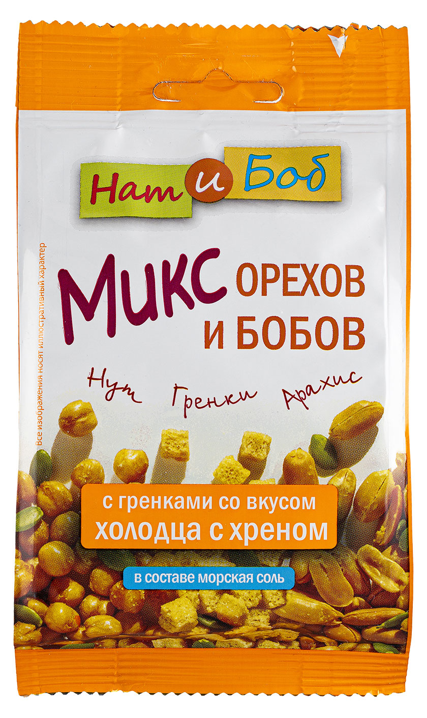 

Микс орехов бобов Нат и Боб холодец с хреном, 70 г