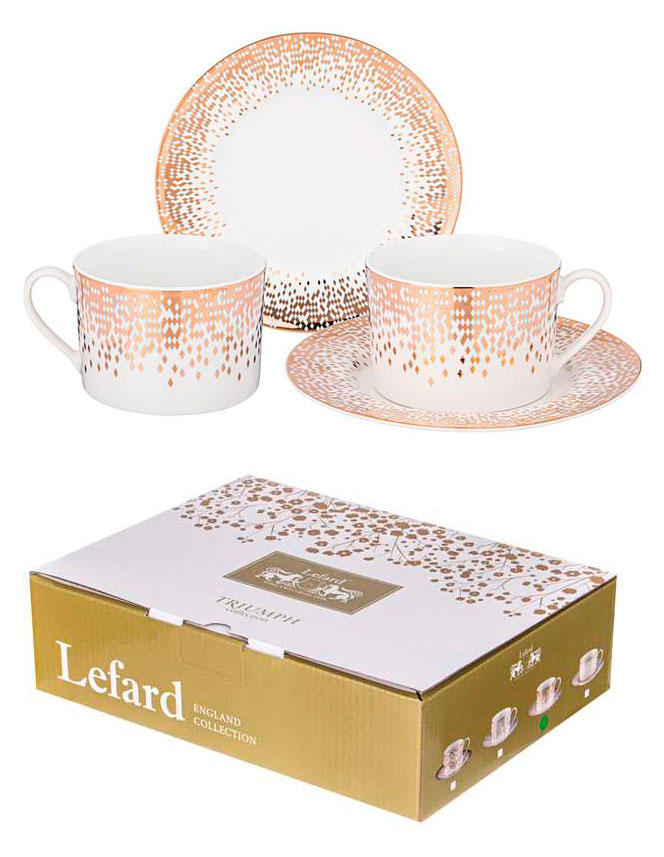

Чайный набор Lefard Triumph бело-золотистый на 2 персоны