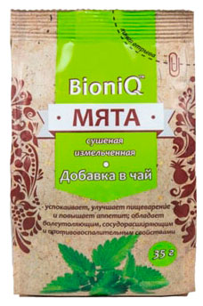 

Чайный напиток BioniQ Мята сушеная измельченная, 35 г