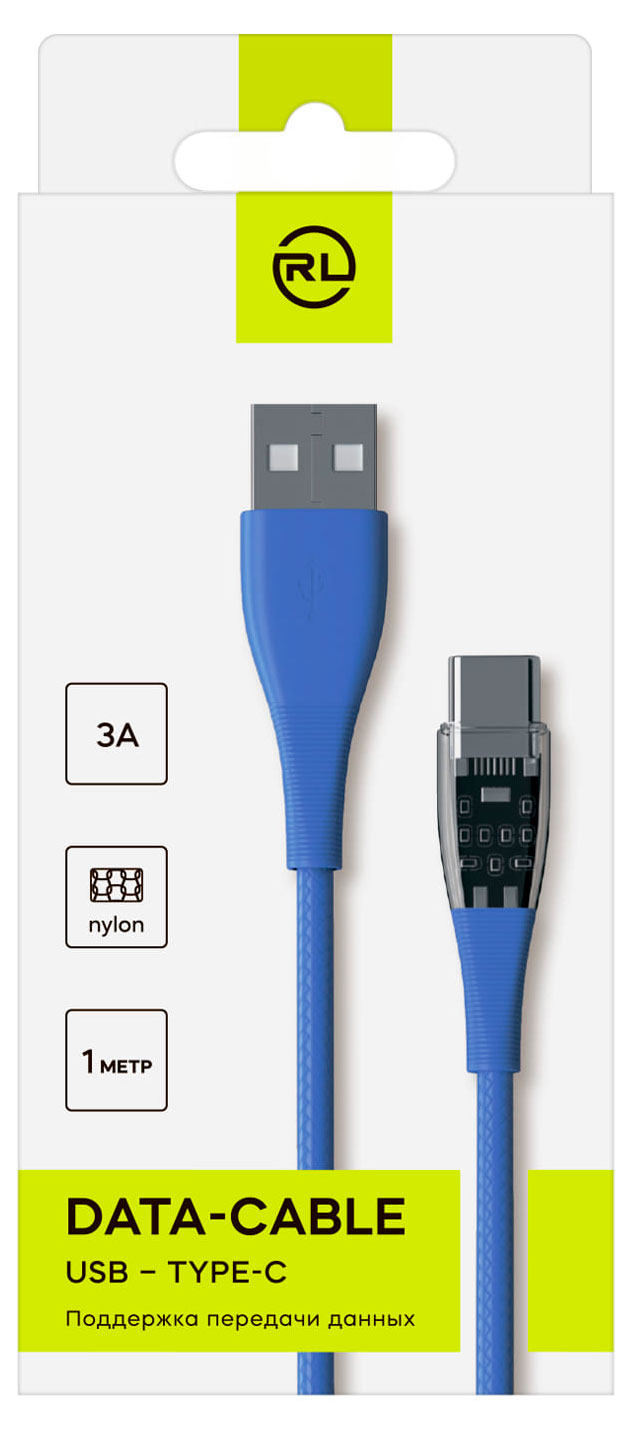 

Кабель Red Line USB-TYPE-C 3А синий, 1 м