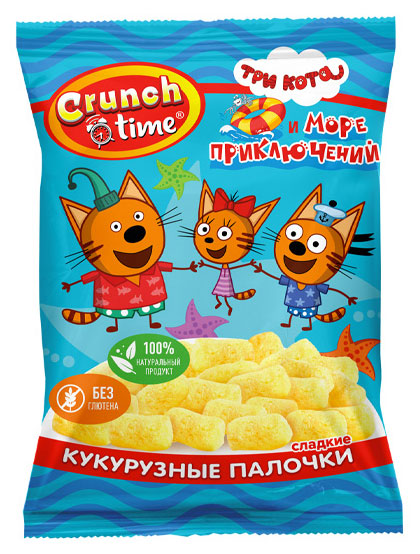

Кукурузные палочки CrunchTime Три кота сладкие, 75 г