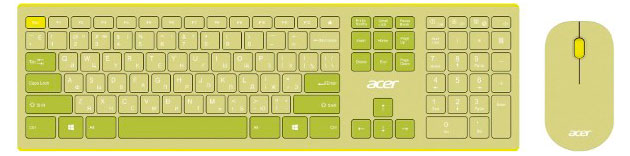 

Комплект клавиатура+мышь Acer OCC205 желто-зеленая