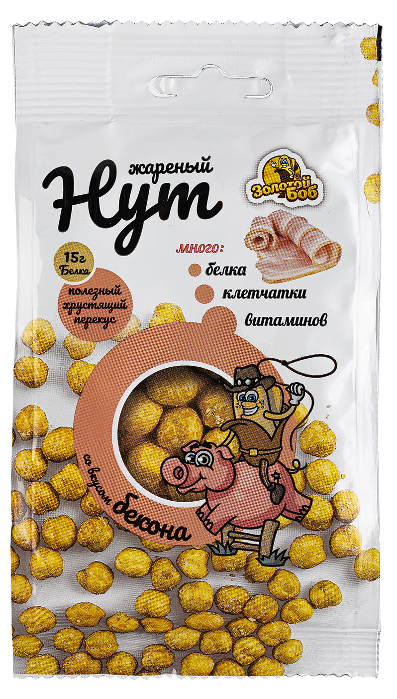 

Нут жареный Золотой Боб со вкусом бекона, 50 г