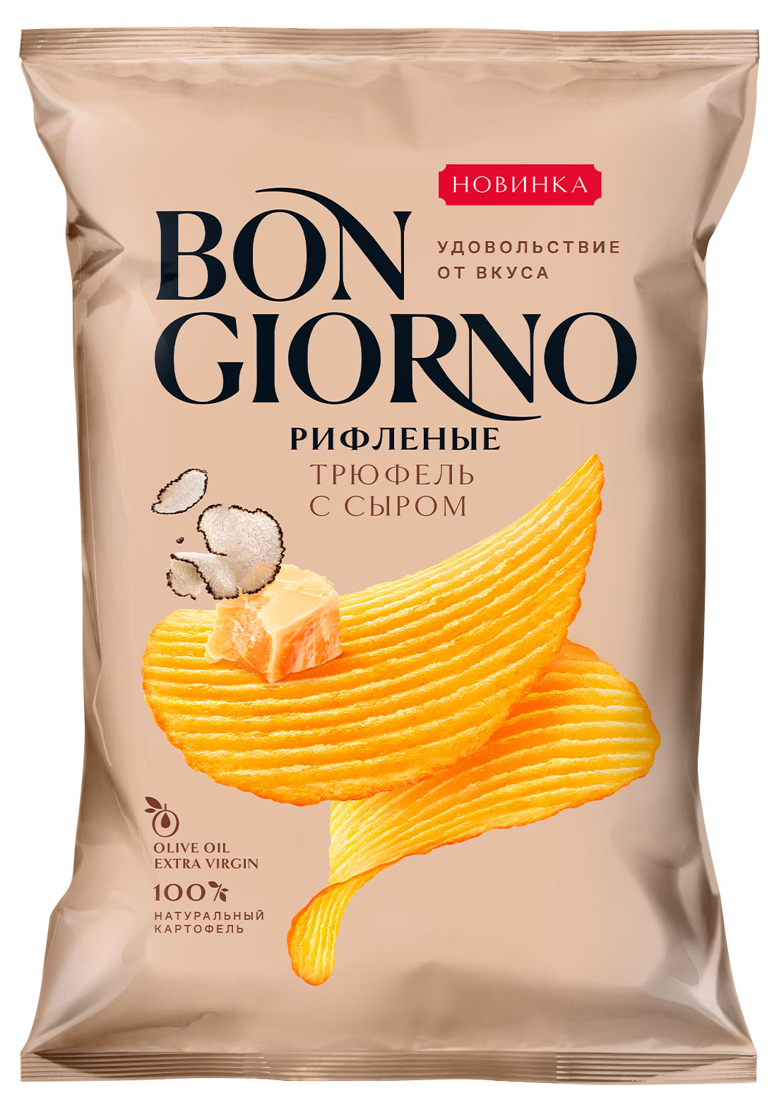 

Чипсы картофельные рифленые Bon Giorno Трюфель с сыром, 80 г