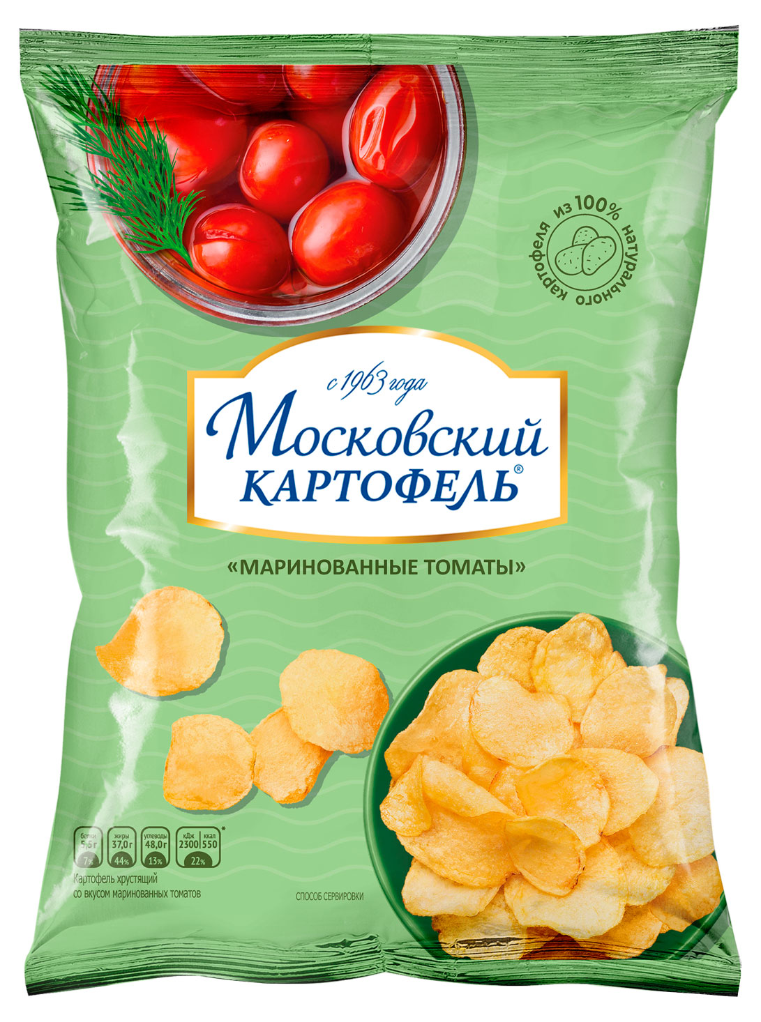 

Чипсы картофельные Московский Картофель маринованные томаты, 40 г