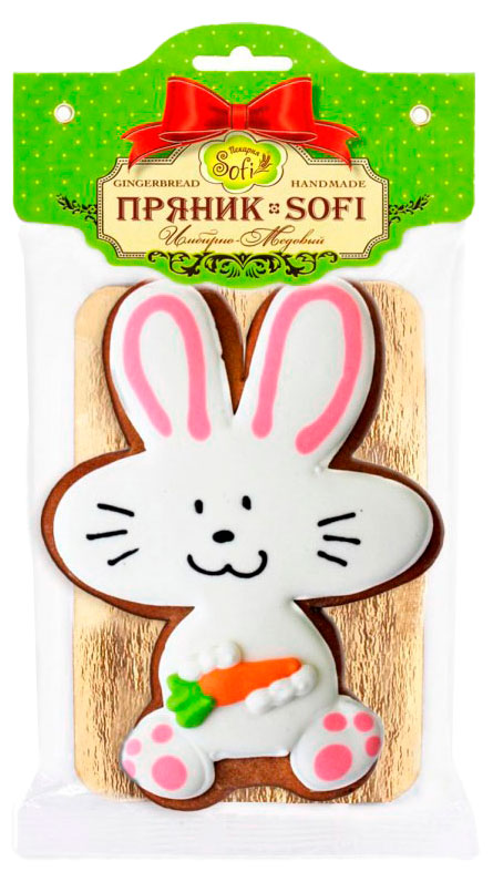 

Пряник имбирный Пекарня Sofi Зайчик с морковкой, 95 г