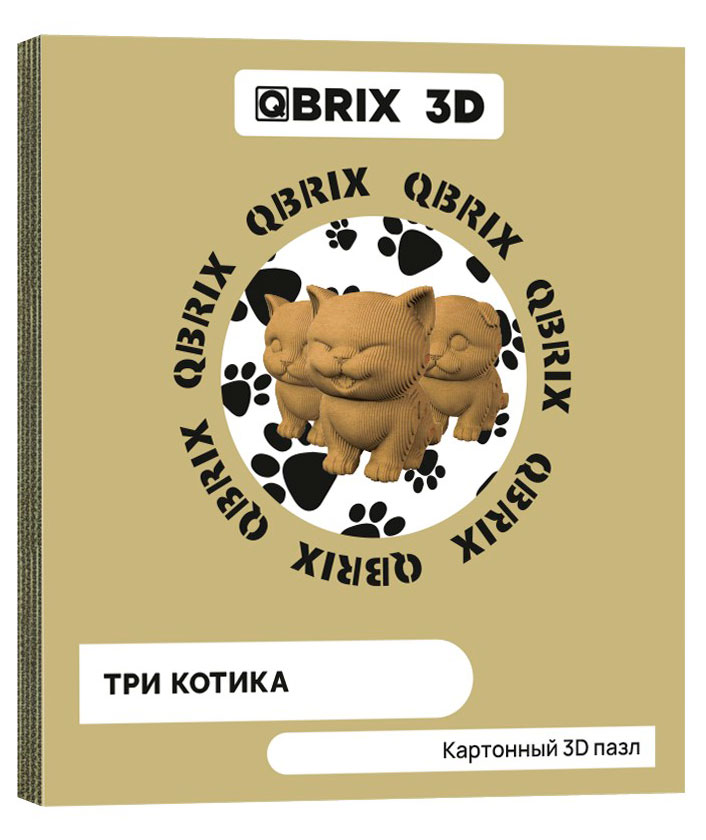 

Конструктор картонный QBRIX 3D Три котика