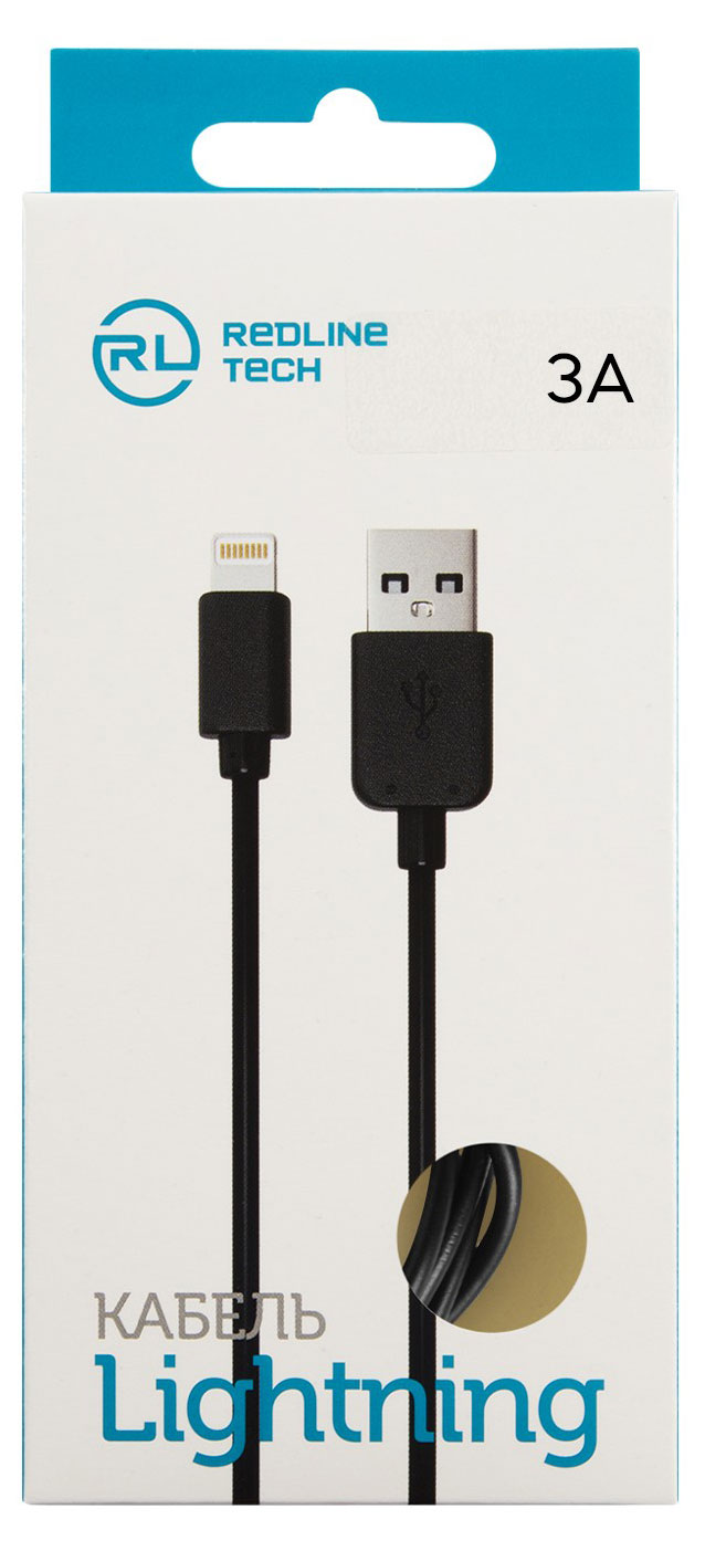 

Кабель Red Line USB -8 pin для Apple черный, 1 м