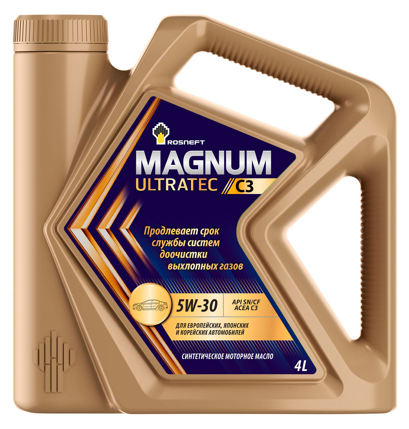 

Масло моторное синтетическое Роснефть Magnum Ultratec С3 5W-30 API SN/CF, 4 л