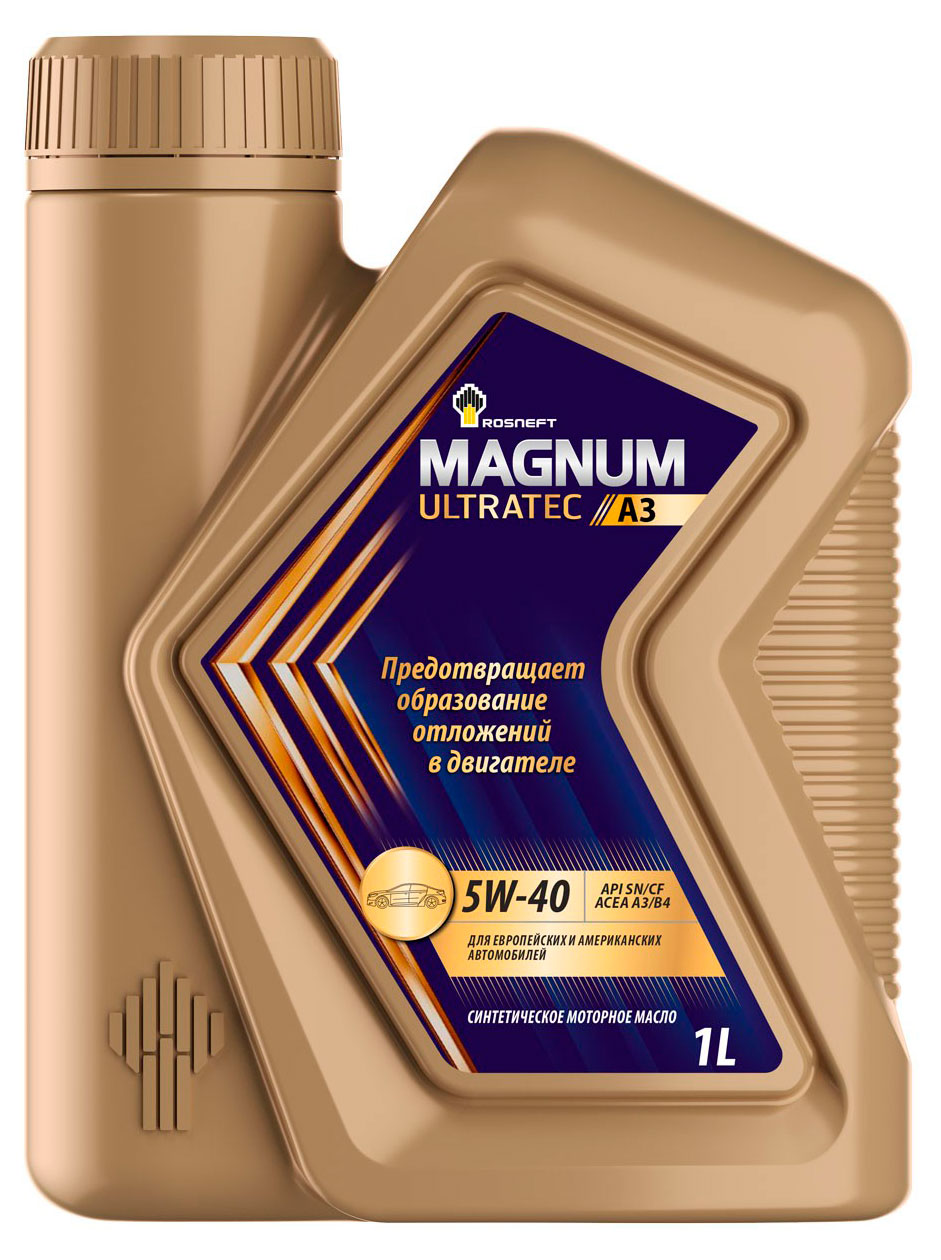 

Масло моторное синтетическое Роснефть Magnum Ultratec A3 5W-40 API SN/CF, 1 л