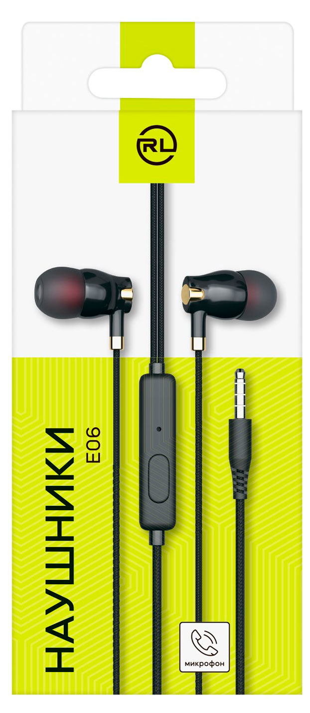 

Наушники-гарнитура Red Line E06 Jack 3,5 мм черные
