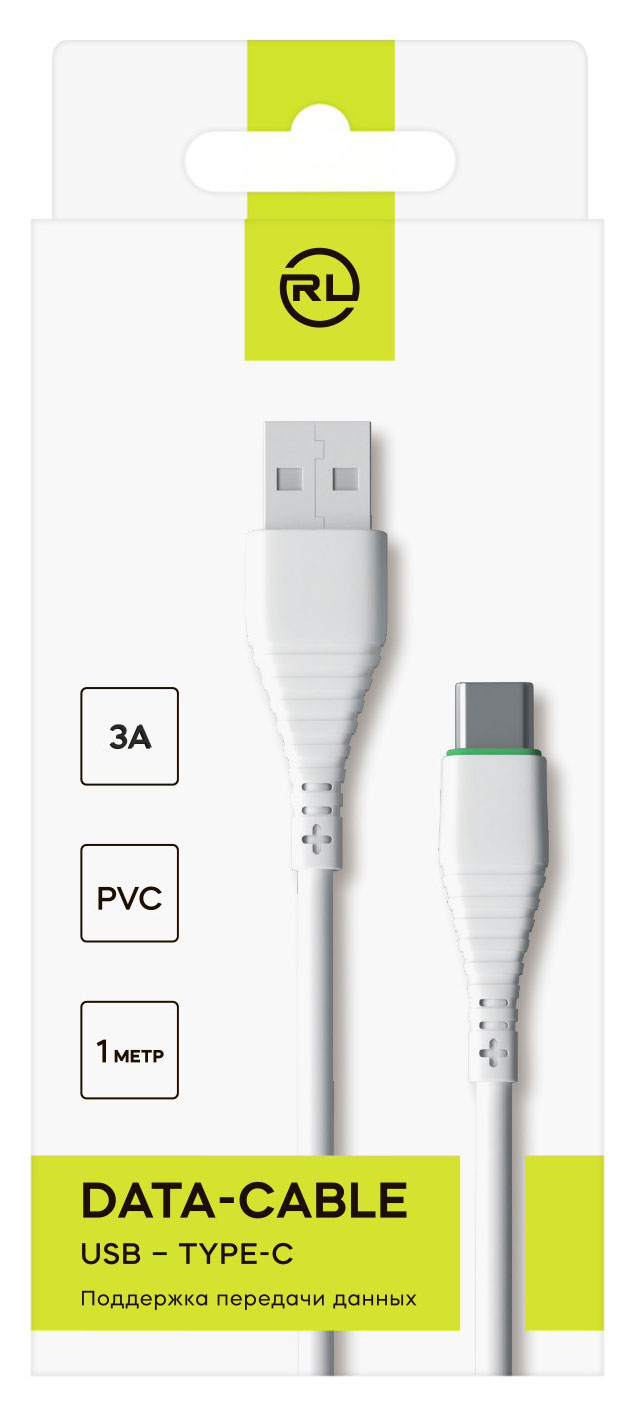 

Кабель Red Line USB -Type-C PVC белый, 1 м