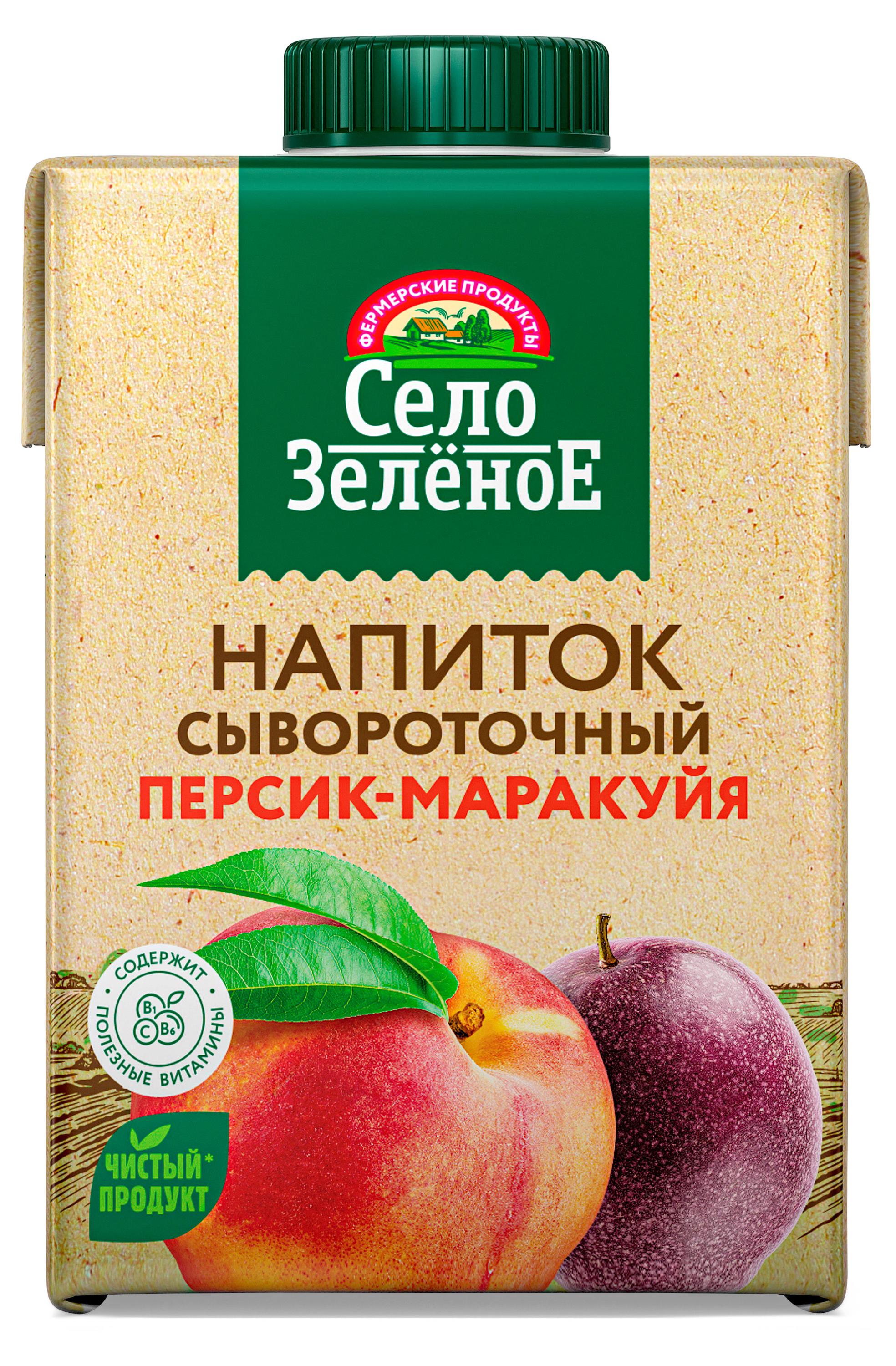 

Напиток сывороточный Село Зеленое Персик маракуйя, 500 мл