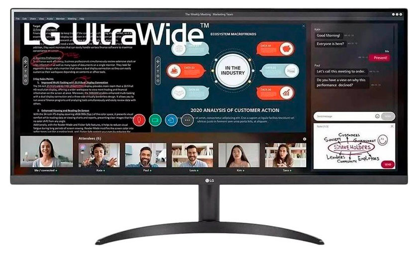 

Монитор LG 34" 34WP500-B IPS FHD bl HDMI 75Hz 250cd Ex