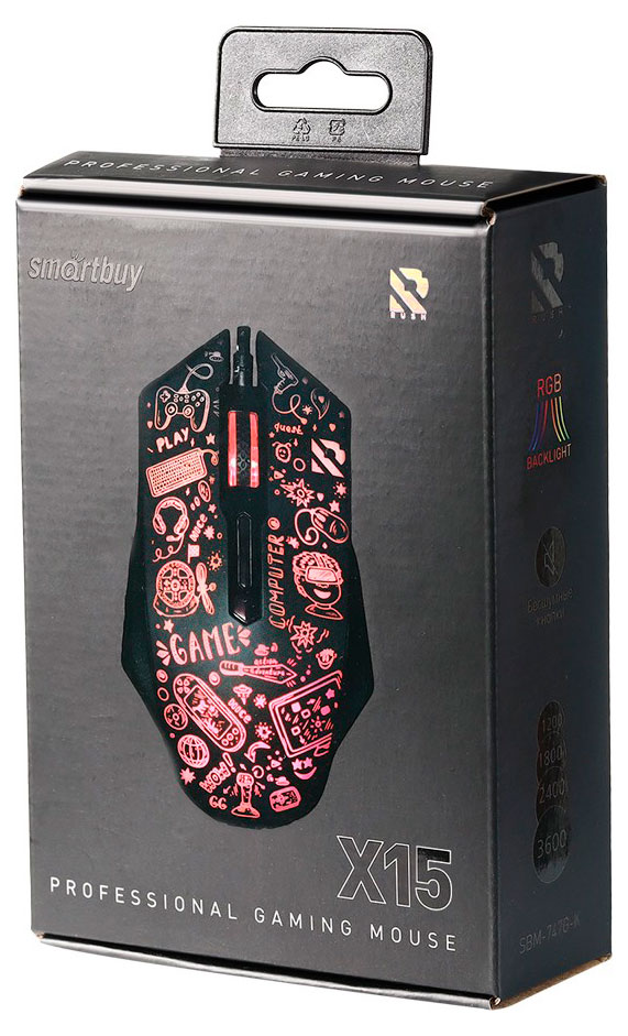 

Мышь игровая проводная SmartBuy RUSH X15 черная