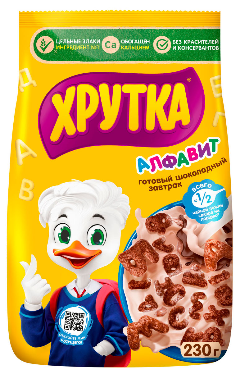 

Готовый завтрак ХРУТКА Алфавит шоколадный обогащенный кальцием, 230 г