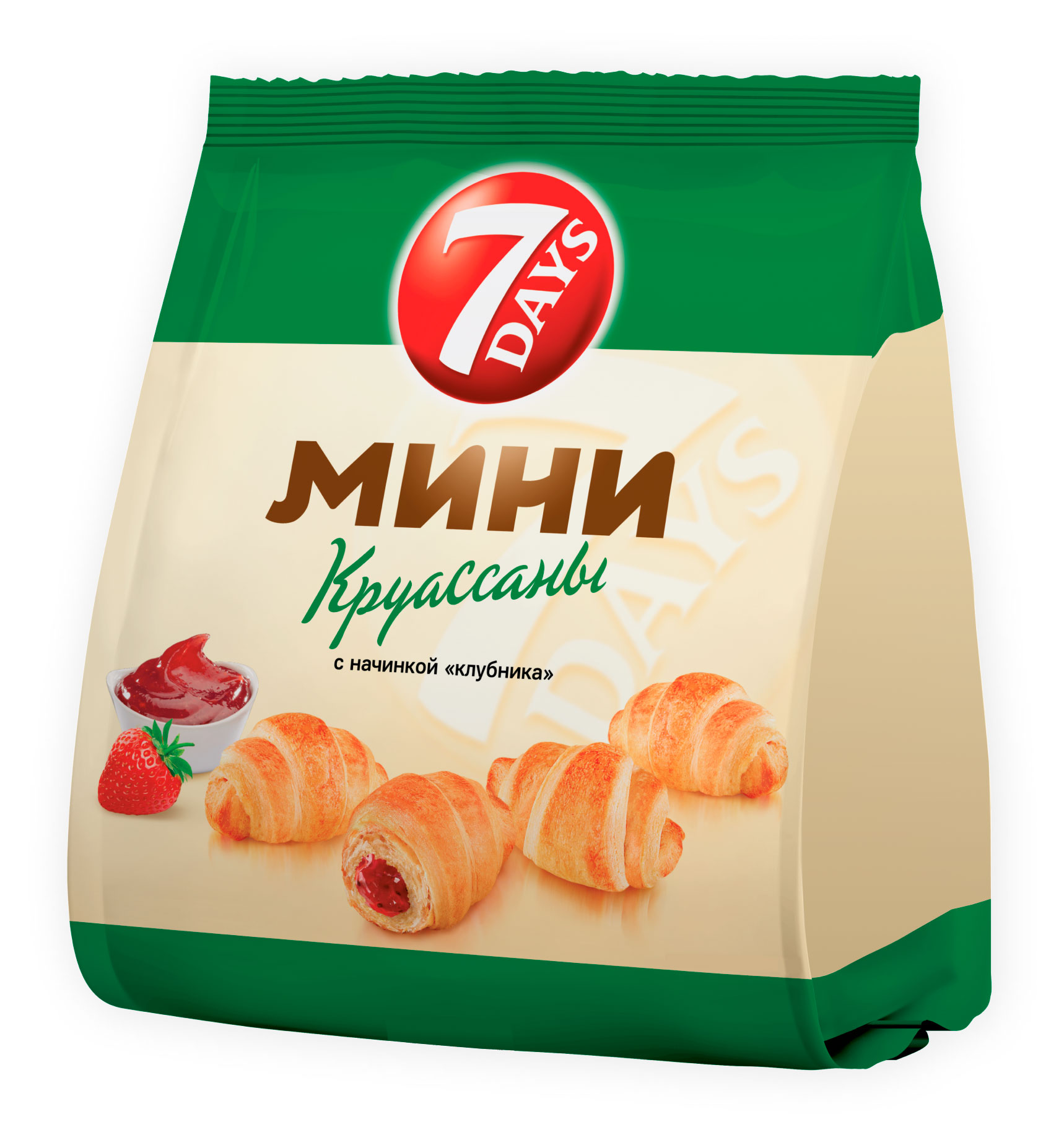 Изображение товара Мини-круассаны 7Days с начинкой клубника, 265 г