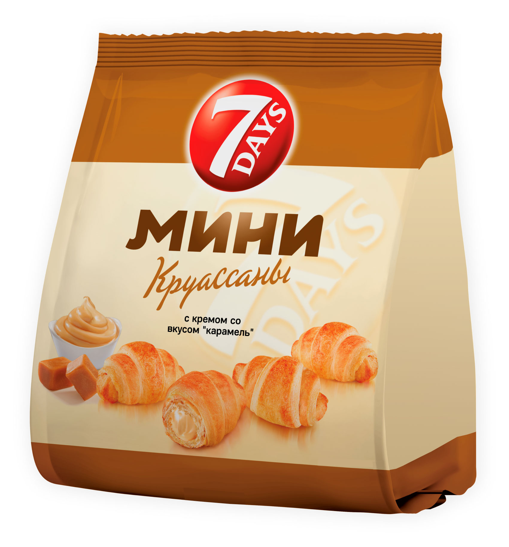 

Мини круассаны 7Days c кремом со вкусом карамель, 265 г