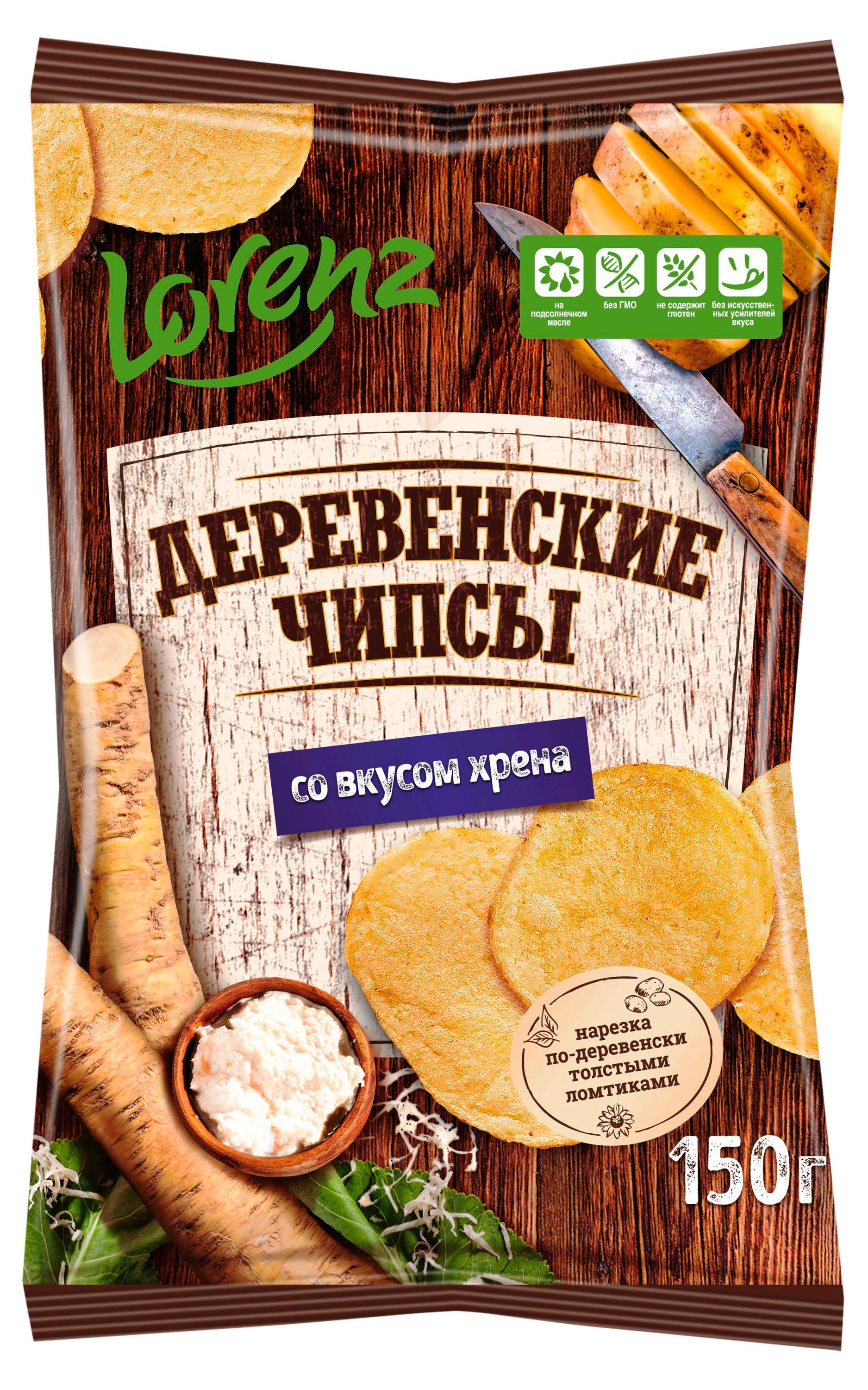 

Чипсы картофельные Деревенские чипсы со вкусом хрена, 150 г