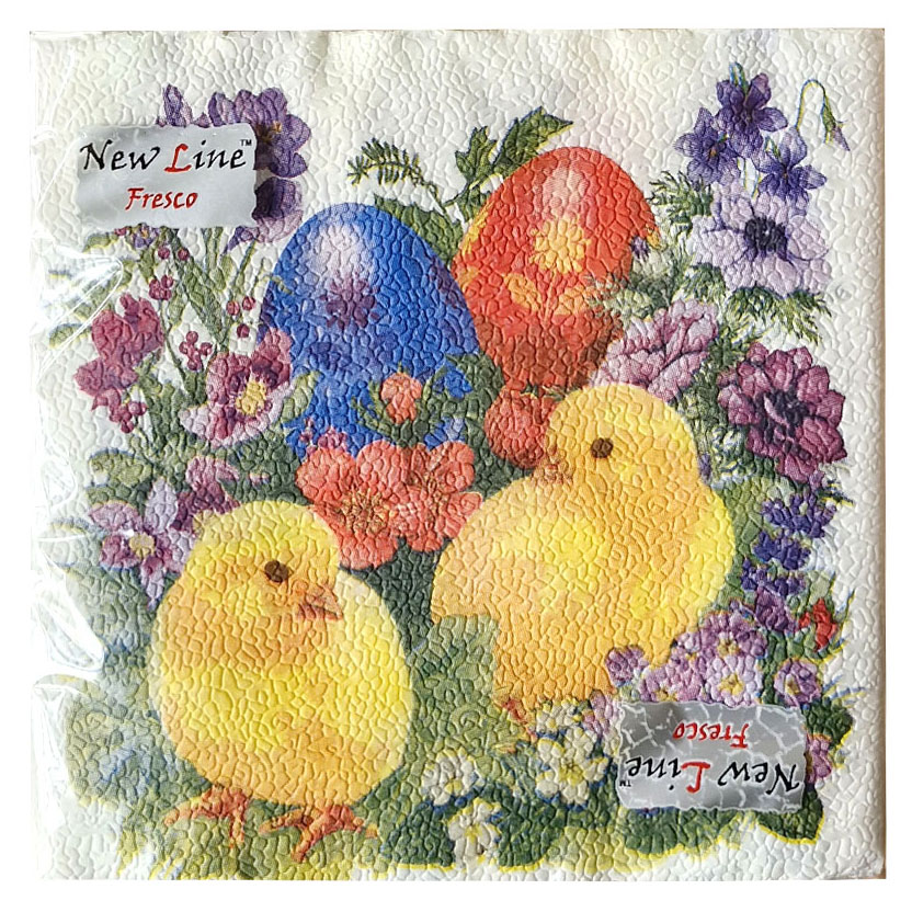 

Салфетки бумажные New Line Fresco Пасха цыплята 2 слоя 3333 см, 20 шт
