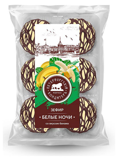 

Зефир Петербургский КондитерЪ Белые ночи со вкусом банана, 180 г