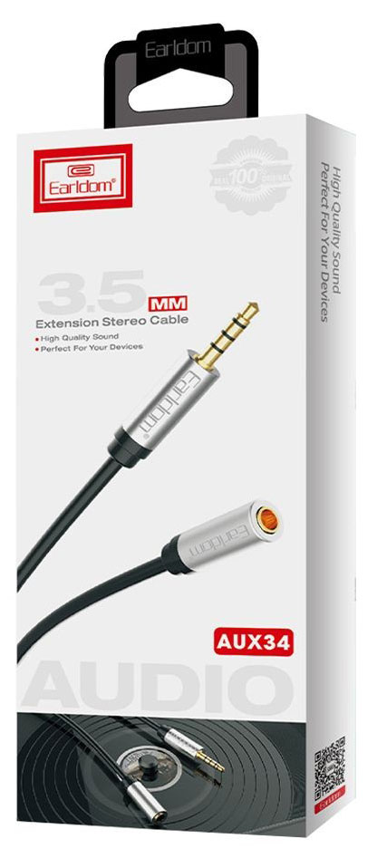 Изображение товара Аудиокабель Earldom ET-AUX34 3.5 мм 1 м для наушников и колонок