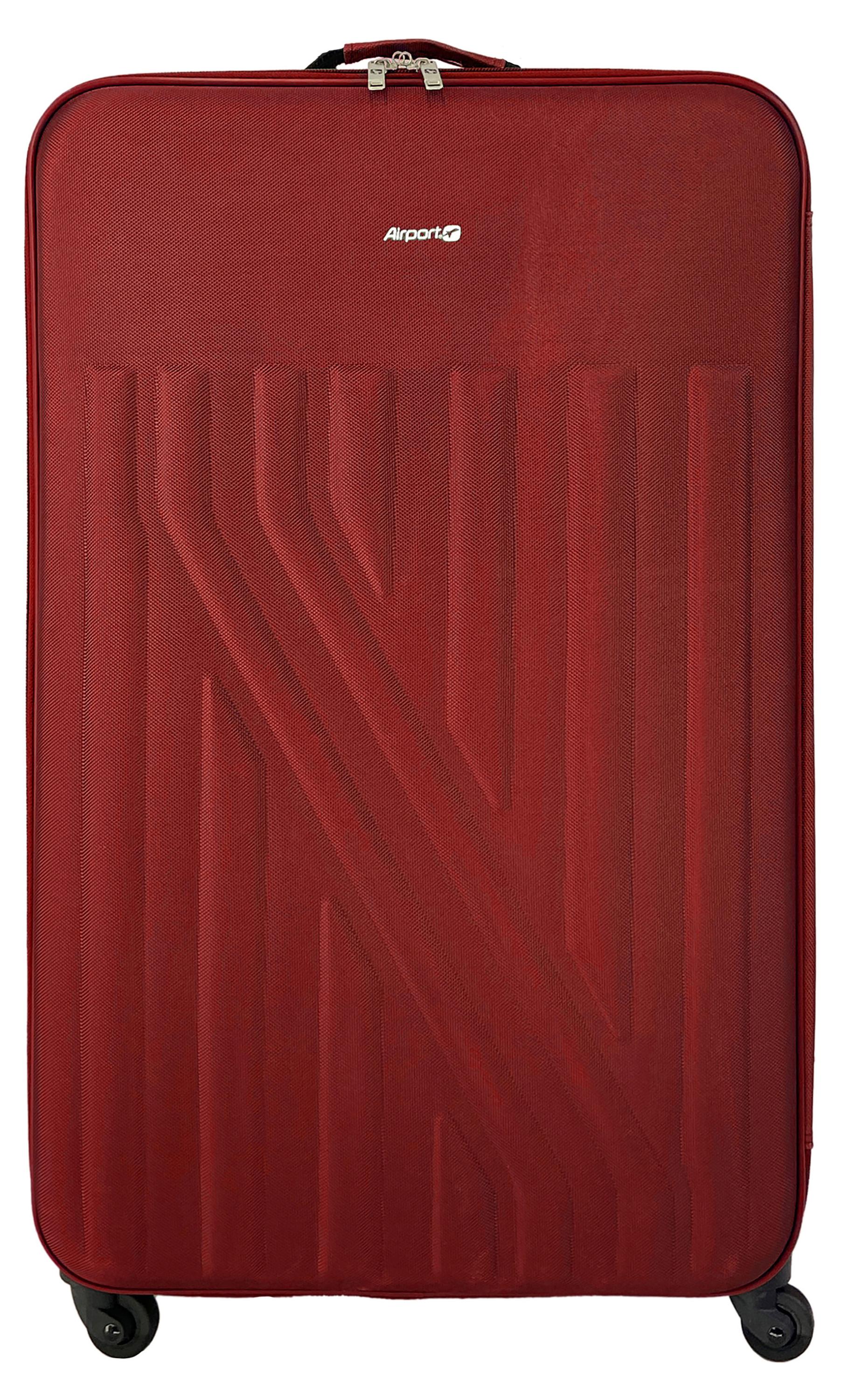 Изображение товара Мягкий чемодан Airport красного цвета 4 колеса L вместительный пластиковый