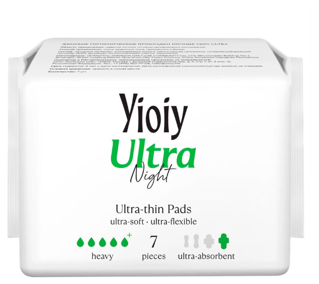 

Прокладки гигиенические Yioiy Ultra night, 7 шт