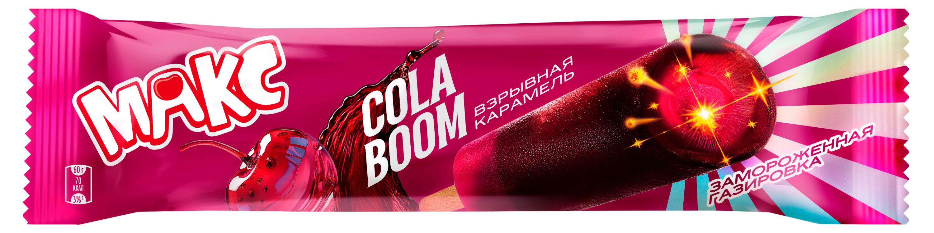 

Фруктовый лед Макс Кола boom кола вишня и взрывная карамель, 60 г