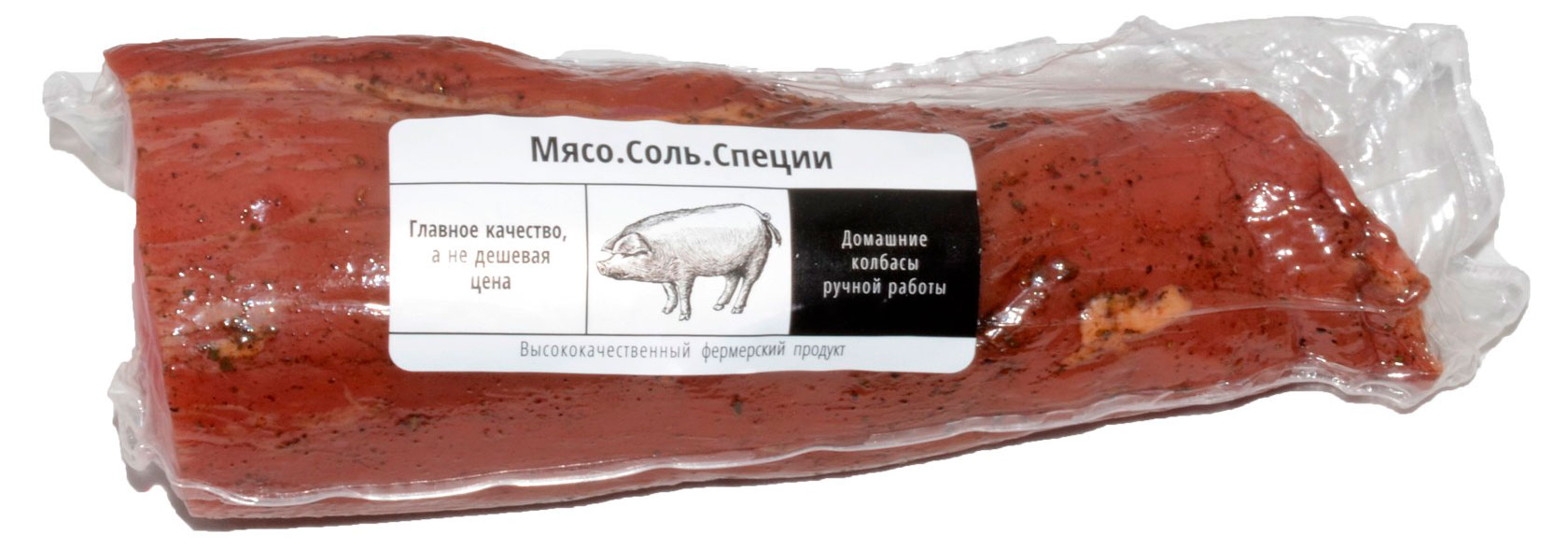

Вырезка свиная сырокопченая Мясо.Соль.Специи Полендвица, ~ 250 г