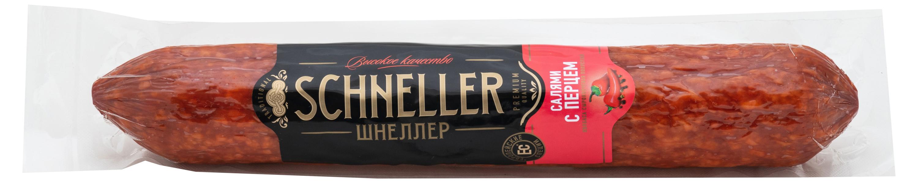 Изображение товара Колбаса сырокопченая SCHNELLER Салями с перцем, ~ 350 г