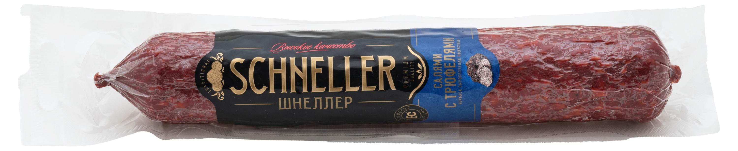 Изображение товара Колбаса сырокопченая SCHNELLER Салями с трюфелем, ~ 350 г