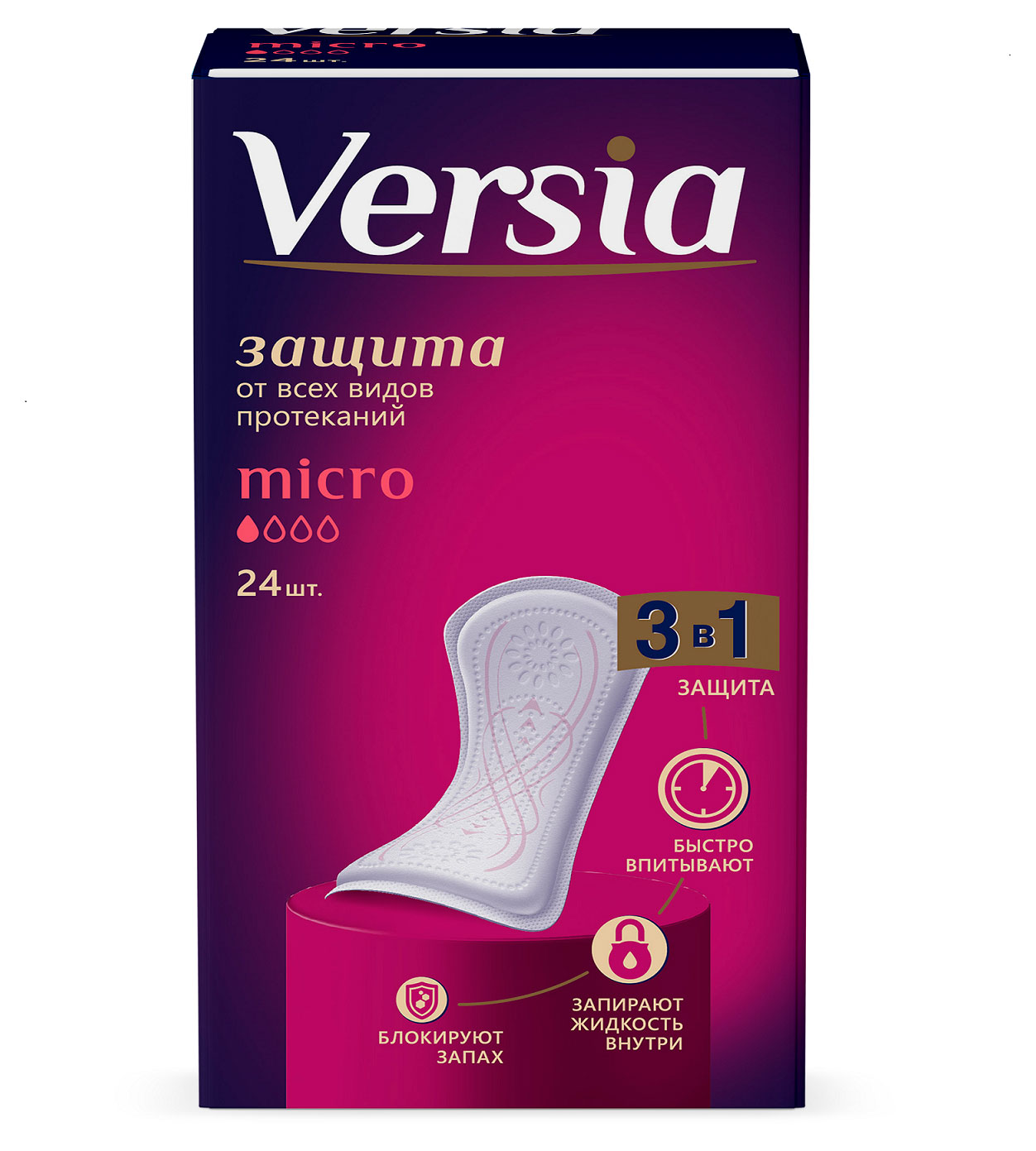 

Прокладки впитывающие VERSIA Micro, 24 шт