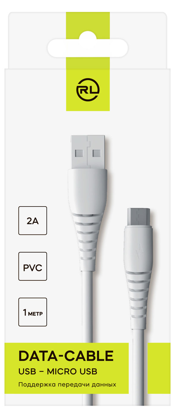 

Кабель Red Line USB-MicroUSB 2А PVC белый, 1 м