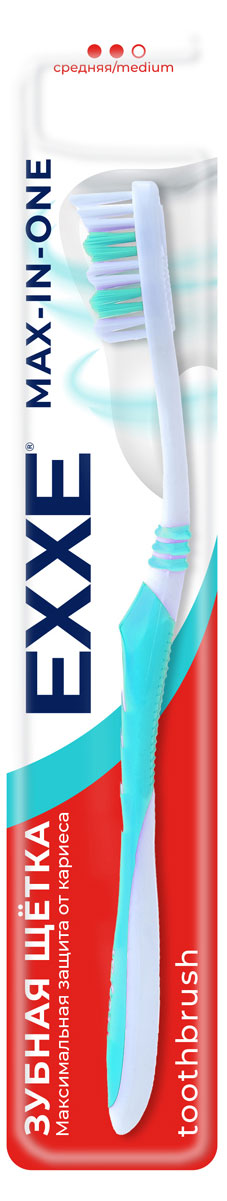 

Зубная щетка Exxe MAX-IN-ONE средняя, 1 шт в ассортименте