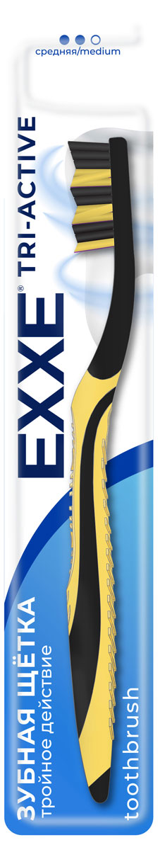 

Зубная щетка Exxe TRI-ACTIVE средняя, 1 шт в ассортименте